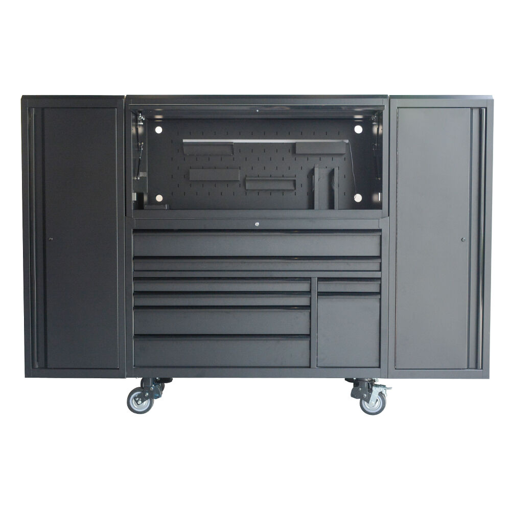HTC5609PC 56 inch Tool chest with 8 drawers and 1 upper tool chest and 2 side locker pro style tool chest